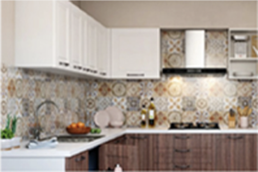 Keramik dinding dapur motif